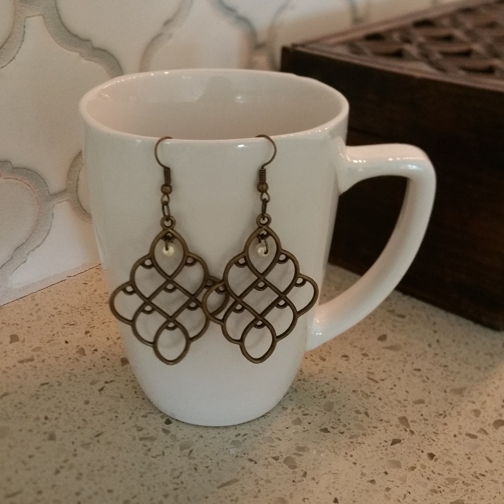 Arabesque Style Copper Earrings